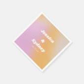 Moderne roze en Oranje Abstracte kunstbruiloft Nap Servet (Hoek)