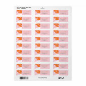 Moderne roze en oranje bruiloft etiket (Full Sheet)