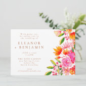 Moderne roze en Oranje Waterverf Kaart (Staand voorkant)