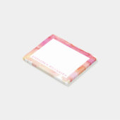 Moderne roze en Oranje Waterverf was Post-it® Notes (Schuin)
