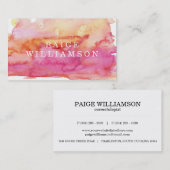 Moderne roze en Oranje Waterverf was Visitekaartje (Voorkant / Achterkant)