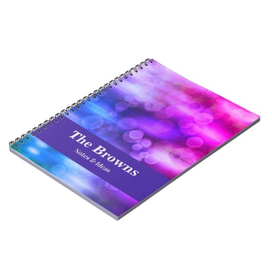 Moderne roze en Paarse cirkels Abstract ontwerp Notitieboek (Linkerzijde)