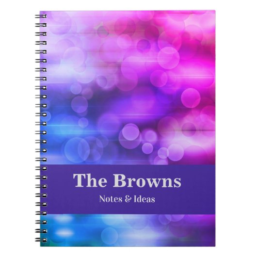 Moderne roze en Paarse cirkels Abstract ontwerp Notitieboek (Voorkant)