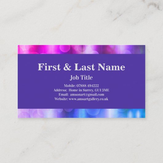 Moderne roze en Paarse cirkels Abstract ontwerp Visitekaartje (Achterkant)