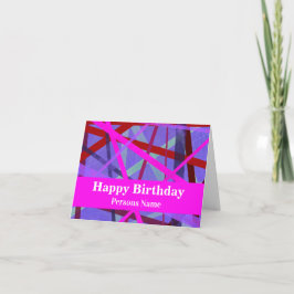 Moderne roze en Paarse grijze plaatjes Geometrisch Kaart