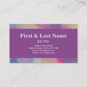 Moderne roze en Paarse patchwork Abstract ontwerp Visitekaartje (Achterkant)