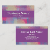 Moderne roze en Paarse patchwork Abstract ontwerp Visitekaartje (Voorkant / Achterkant)