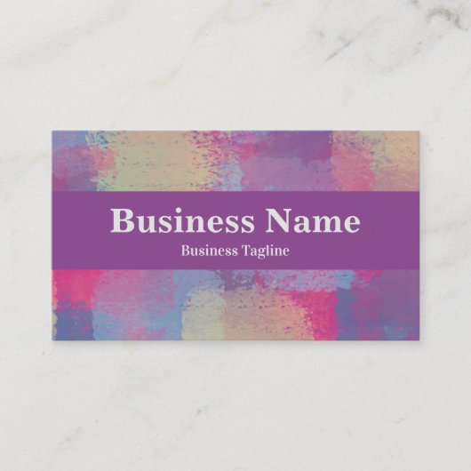 Moderne roze en Paarse patchwork Abstract ontwerp Visitekaartje (Voorkant)