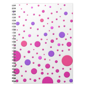 Moderne roze en paarse willekeurige cirkels notitieboek