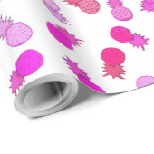 Moderne roze en rode ananassen cadeaupapier (Rol Hoek)