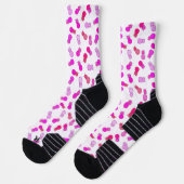Moderne roze en rode ananassen sokken (Links)