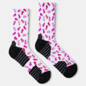 Moderne roze en rode ananassen sokken (Rechts)