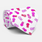 Moderne roze en rode ananassen stropdas (Opgerold)