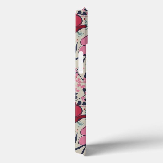 Moderne roze en rode bloemen Case-Mate iPhone case (Achterkant / Rechts)
