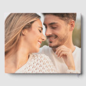 Moderne Roze en Rode Golvende Lijst Foto Bruiloft Gastenboek (Achterkant)