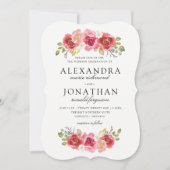 Moderne roze en rode huwelijksuitnodigingen kaart (Voorkant)