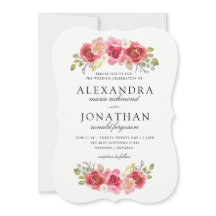 Moderne roze en rode huwelijksuitnodigingen