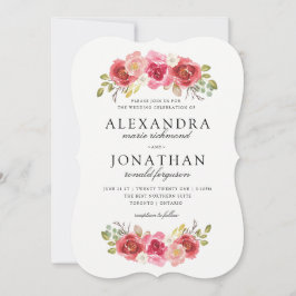 Moderne roze en rode huwelijksuitnodigingen kaart
