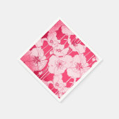 Moderne roze en rode papavers, ontkoppeling en amb servet (Hoek)