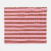 Moderne roze en terracotta verticale strepenpatroo fleece deken (Voorkant (Horizontaal))