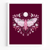 Moderne Roze En Witte Abstracte Mot Illustratie Poster