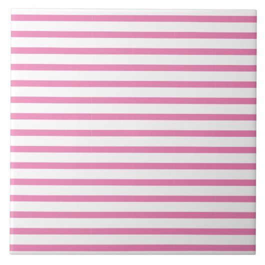 Moderne roze en witte band patroontegel tegeltje (Voorkant)