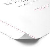 Moderne Roze en Witte Bat Mitzvah Kippah Bord Poster (Hoek)