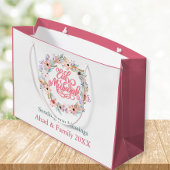 Moderne roze en witte bloemrijke Eid Mubarak Gift  Groot Cadeauzakje