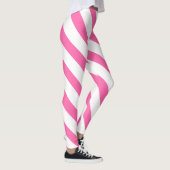 Moderne roze en witte brede gestreepte Mode voor d Leggings (Rechts)