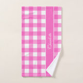 Moderne roze en witte Buffalo controleert aangepas Bad Handdoek (Handdoek)