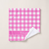 Moderne roze en witte Buffalo controleert aangepas Bad Handdoek (Wasdoekje)