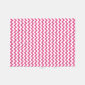 Moderne roze en witte Chevron Zigzag Fleece Deken (Voorkant (Horizontaal))