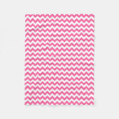 Moderne roze en witte Chevron Zigzag Fleece Deken (Voorkant)