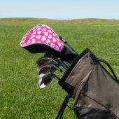 Moderne Roze en Witte Doodled Hart Valentijn Naam Golfheadcover (Insitu)