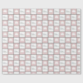 Moderne roze en witte esthetische kerstpatronen cadeaupapier (Vlak)