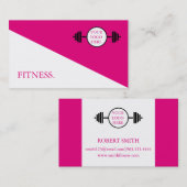 Moderne roze en witte fitness visitekaartje (Voorkant / Achterkant)
