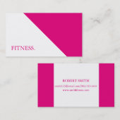 Moderne roze en witte fitness visitekaartje (Voorkant / Achterkant)