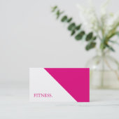 Moderne roze en witte fitness visitekaartje (Staand voorkant)
