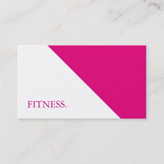 Moderne roze en witte fitness visitekaartje (Voorkant)