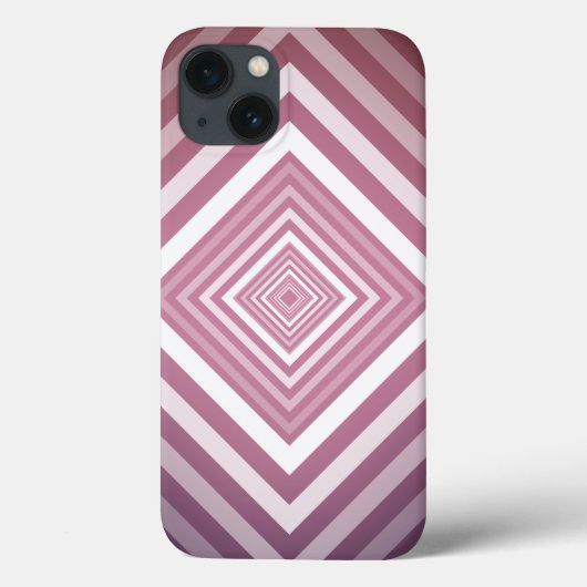 Moderne roze en witte gradiëntvierkanten Case-Mate iPhone case (Achterkant)