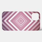 Moderne roze en witte gradiëntvierkanten Case-Mate iPhone case (Achterkant (horizontaal))