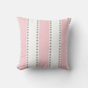 Moderne roze en witte grijze stippen strepen   kussen