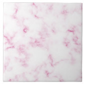 Moderne Roze en Witte Marmer Textuur Tegeltje (Voorkant)
