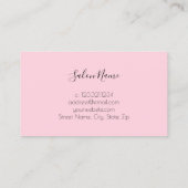 Moderne roze en witte marmernagels visitekaartje (Achterkant)