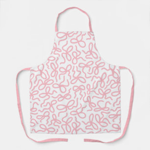 Moderne Roze en Witte Meisjesachtige Coquette Stri Schort