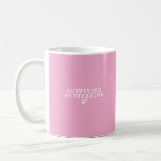 Moderne Roze en Witte Moederschap Quote Koffiemok (Links)