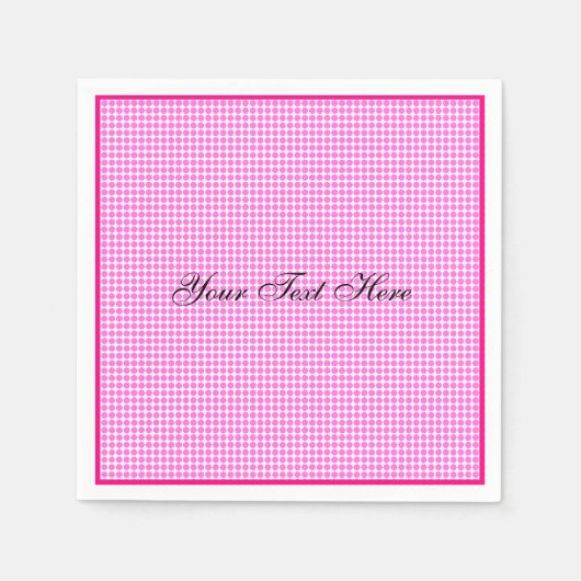 Moderne roze en witte poka dot Gepersonaliseerd Servet (Voorkant)