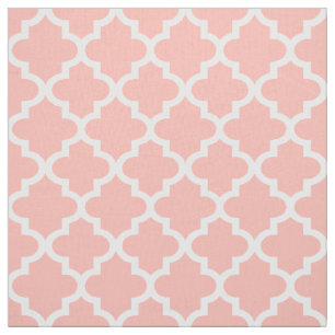 Moderne Roze en Witte Quatrefoil Patroon Stof