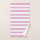 Moderne roze en witte streep bad handdoek (Handdoek)