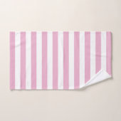 Moderne roze en witte streep bad handdoek (Handdoek)